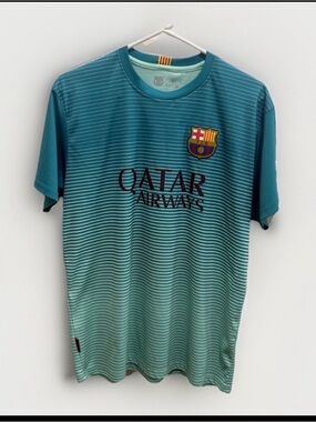 FCB Barcelona Teal Soccer Jersey - Teal with Yellow & Red Trim